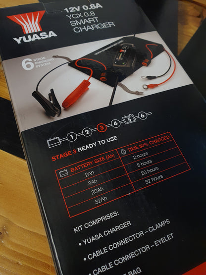 Yuasa 6 Stage Smart Charger 12v 0.8A YCX0.8