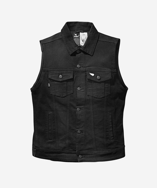 SA1NT Moto Denim Vest Black
