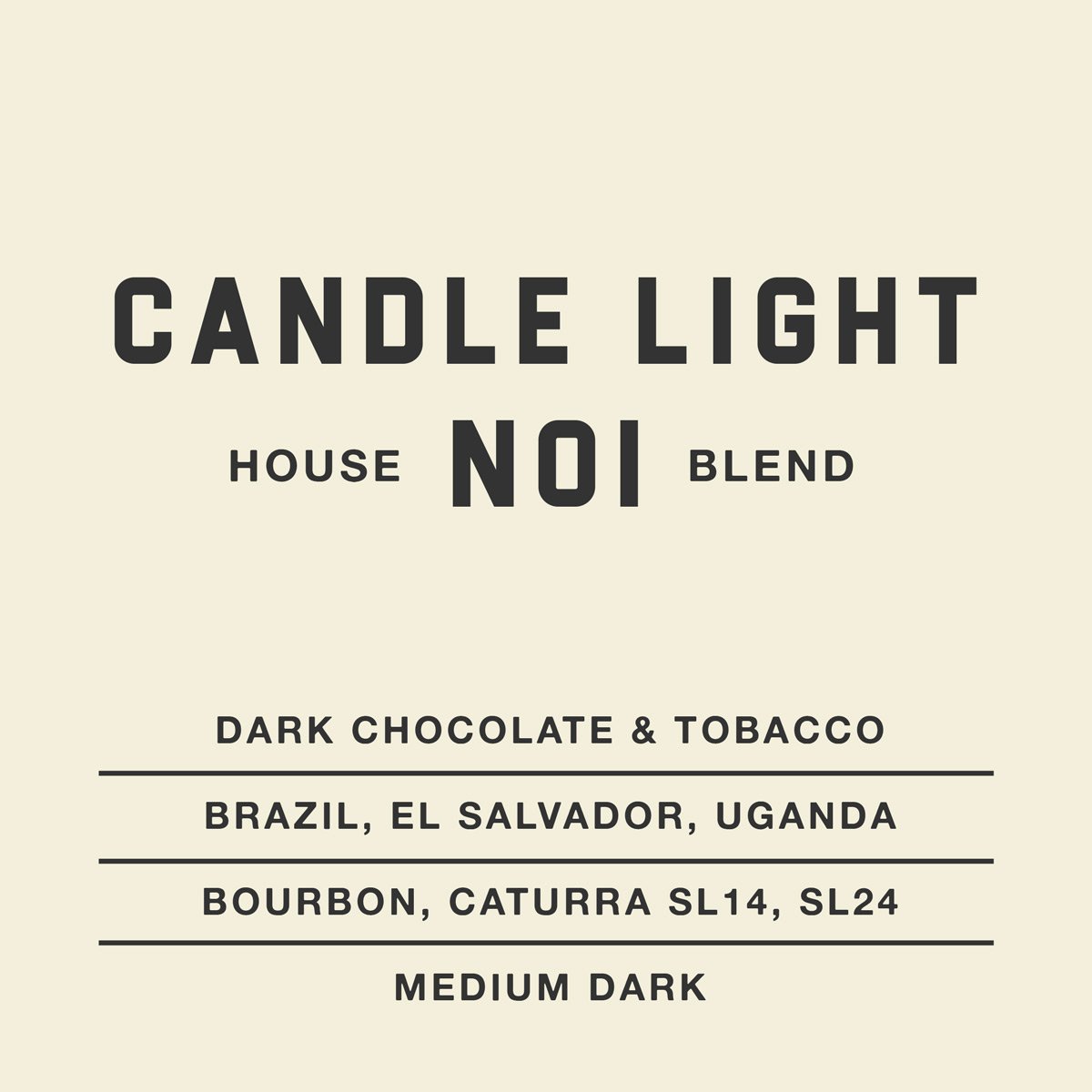 Coaltown Coffee Candle Light No.1 Whole Bean 200g
